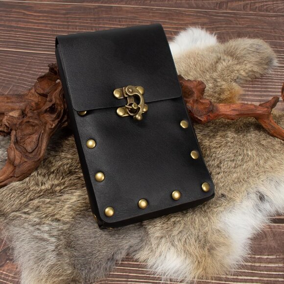 Black Multi-Pouch Leather Utility Belt main image 6